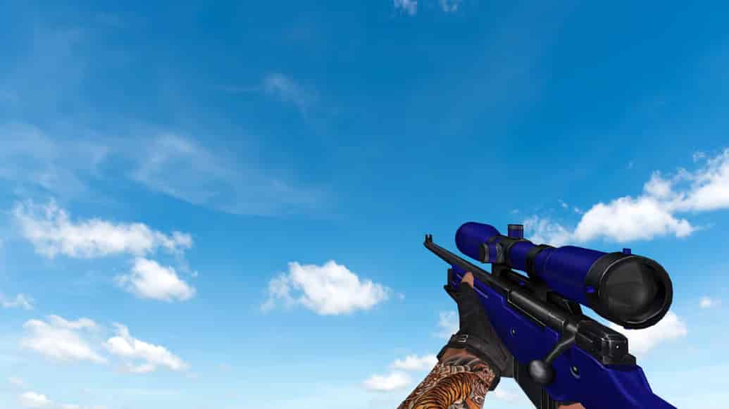 Пак моделей оружия «Blue Weapons With Tattoo»