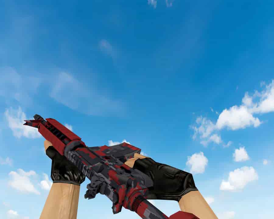M4A4 | Пиксельный камуфляж «Красный» (Red DDPAT)