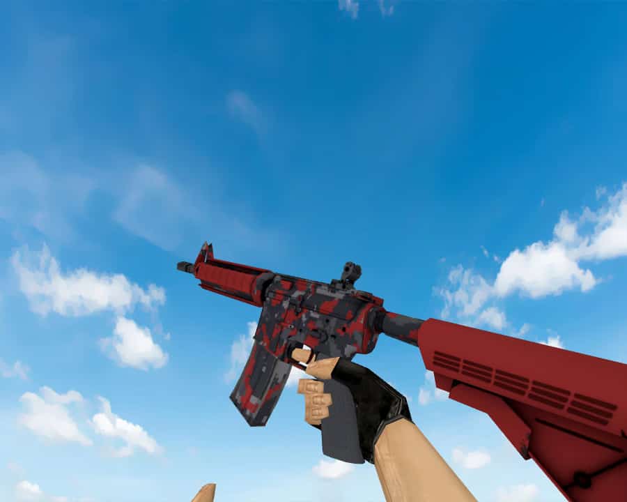 M4A4 | Пиксельный камуфляж «Красный» (Red DDPAT)