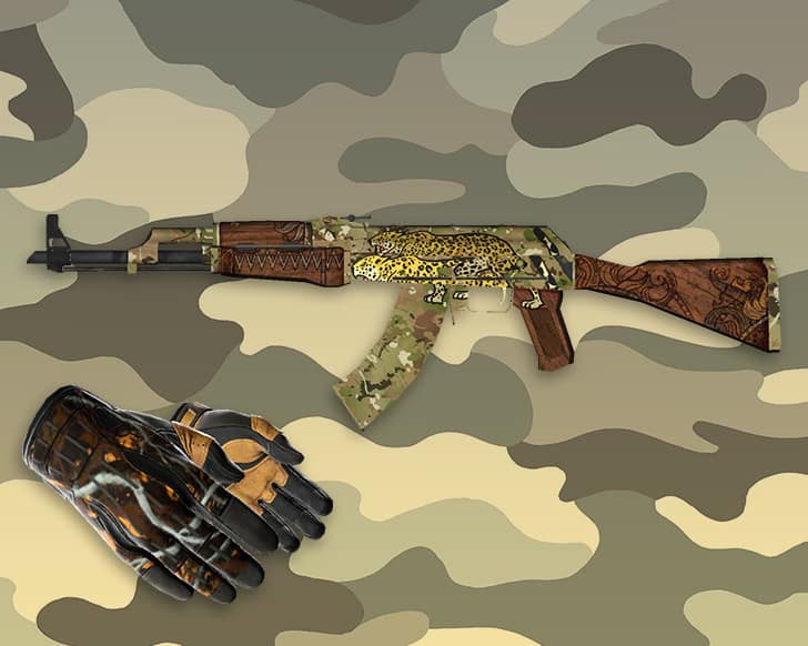 AK-47 Panthera Onca + Спортивные перчатки «Крупная добыча»